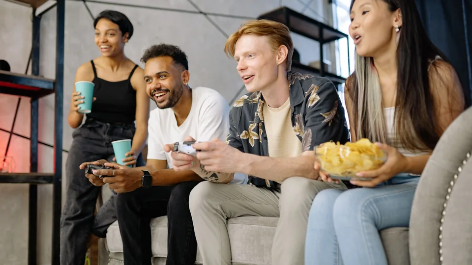 Friends enjoying a gaming session together